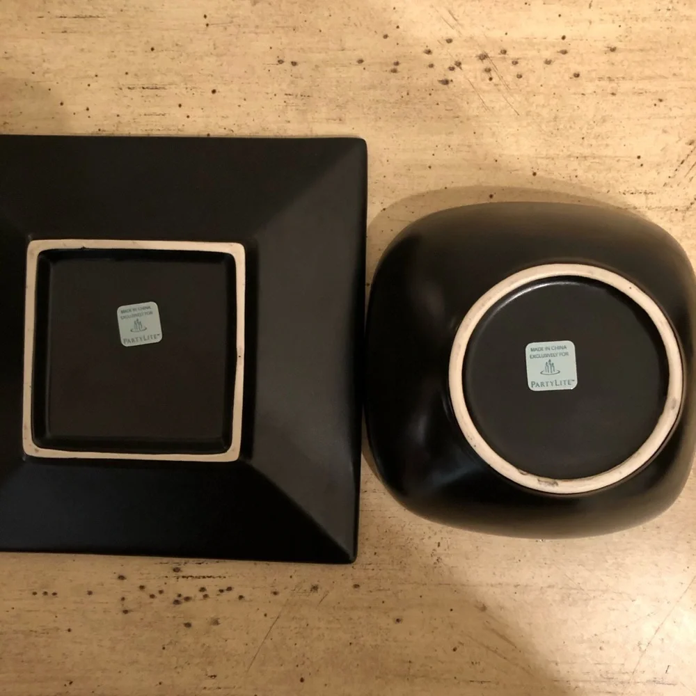 PartyLite Zen Purple Candle Holder and Plate Mint Condition